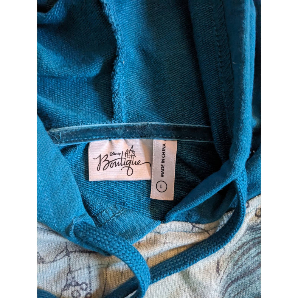 Disney boutique Mermaid Ariel sweatshirt hoodie sketch asymmetrical raw hem - Picture 3 of 8